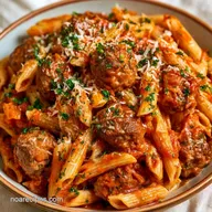 Creamy Meatball Pasta Slow Cooker