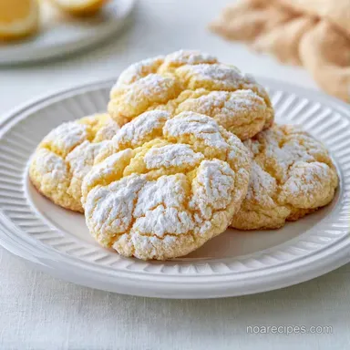 Chewy Lemon Crinkle Cookies for 24 Recipe Card