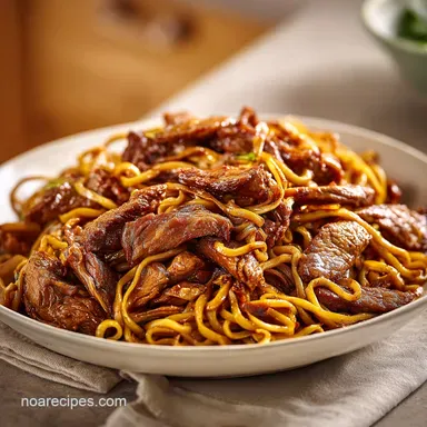 Cumin Lamb Noodles in 30 Minutes Recipe Card