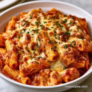 Easy Baked Ziti with Ground Beef Recipe Card