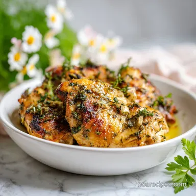 Garlic Herb Chicken Skillet with Potatoes for 4 Servings Recipe Card