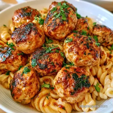 Healthy Meatball Pasta in 40 Minutes Recipe Card