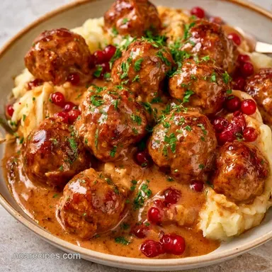 Creamy Instant Pot Swedish Meatballs Recipe Card