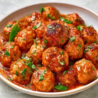 Italian Meatballs for 4 Servings Recipe Card