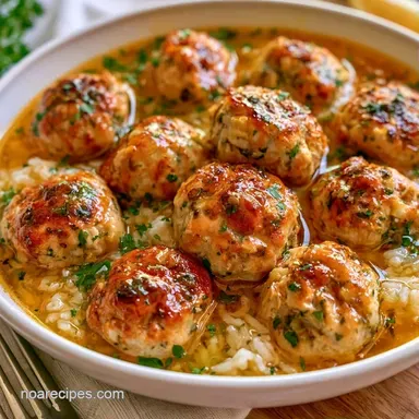 Meatball and Rice Soup in 45 Minutes Recipe Card