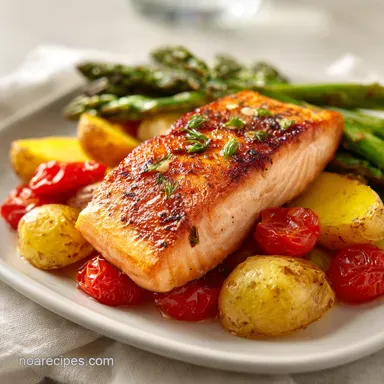 Sheet Pan Salmon with Asparagus and Potatoes for 4 Servings