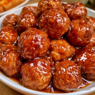 Slow Cooker Honey Garlic Meatballs for 8 Recipe Card