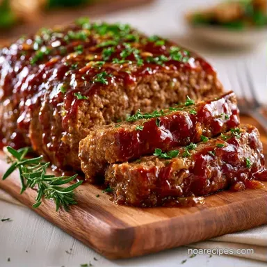 Traditional Ground Beef Meatloaf for 8 Recipe Card