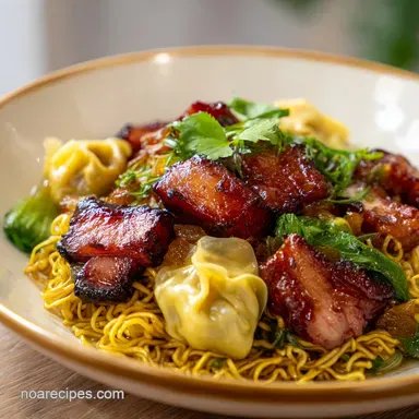 Wonton Char Siu Noodles for 2 Servings Recipe Card