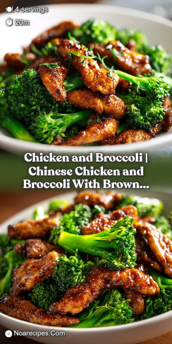 Close-up of juicy, glazed chicken chunks and tender green broccoli shimmering under a savory, rich brown sauce.