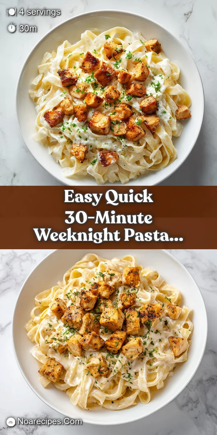 Close-up of silky, glistening noodles coated in a rich cream sauce with melted parmesan and a pinch of cracked pepper.