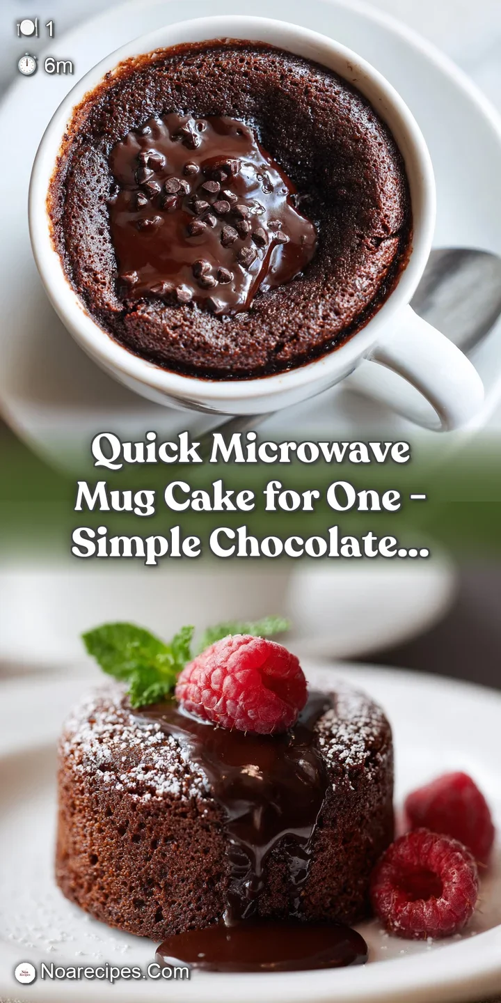 Close-up of a steaming, molten chocolate mug cake, revealing its gooey interior and rich, dark color.