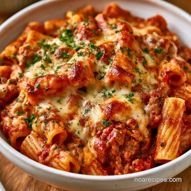 Easy Baked Ziti with Ground Beef