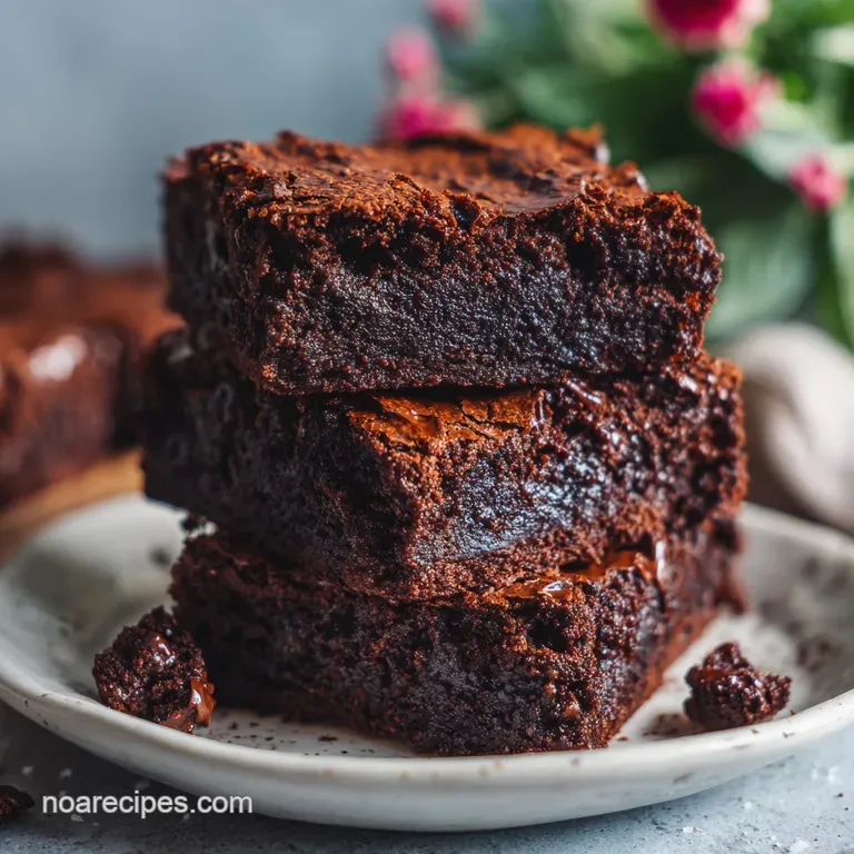 A single fudgy brownie square artfully drizzled with chocolate sauce and a scoop of vanilla ice cream.