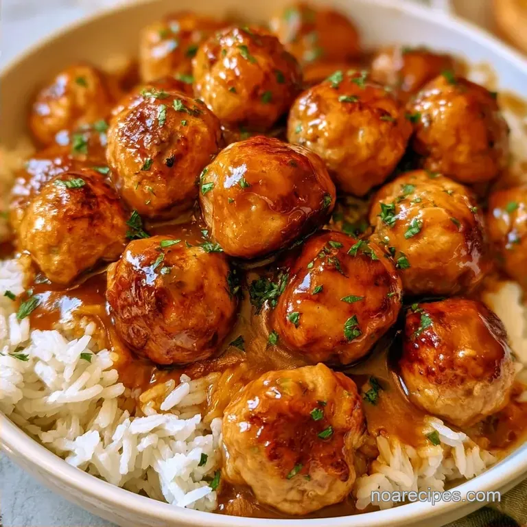 Old Fashioned Meatball Gravy and Rice