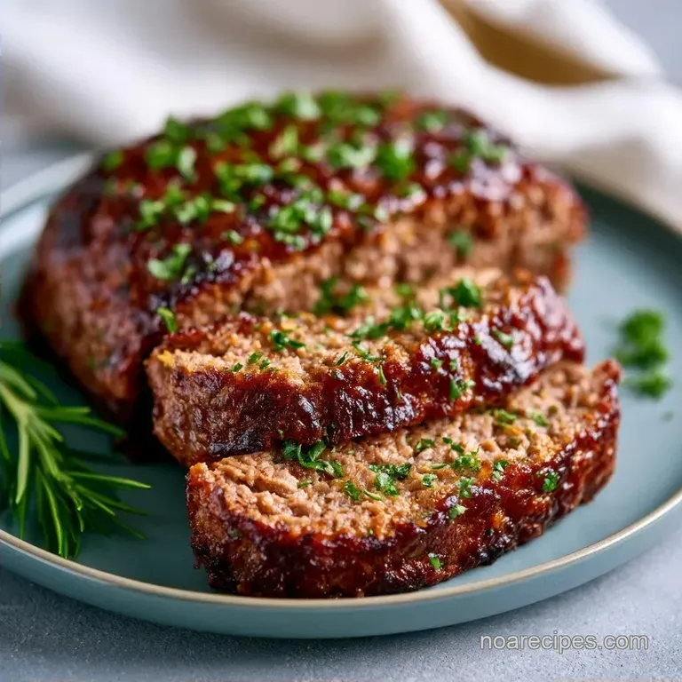 Seasoned Beef Meatloaf: Tender and Glazed