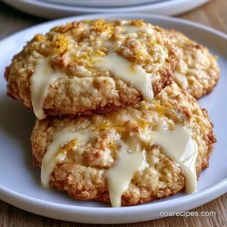 A stack of pale yellow cookies on a ceramic plate, paired with a slice of fresh lemon and a sprig of mint.