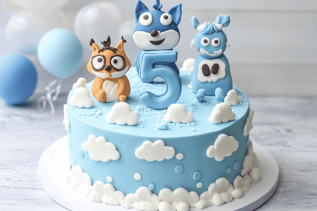 Bluey birthday cake, Bluey-themed cake, Bluey cake recipe, Bluey character cake