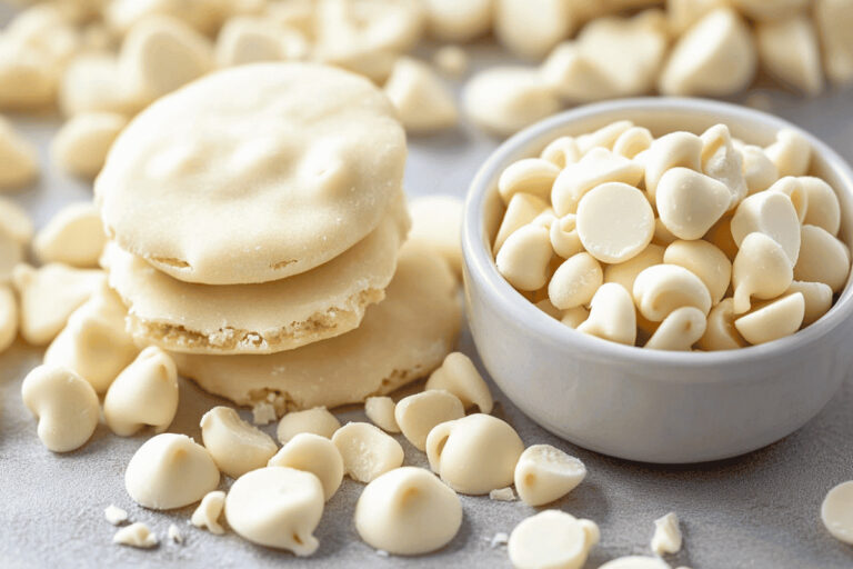 White chocolate pieces, creamy chocolate chips, baking with white chocolate, white chocolate morsels, sweet chocolate chips